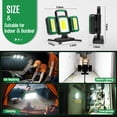 thumbnail image 3 of SYLMAX Rechargeable Work Light, 3-in-1 Magnetic Work Light with Detachable 2 Floodlights, 9 Modes, 50W 5000LM Foldable&360° Rotatable Portable LED Worklight with Hooks, 3 of 10