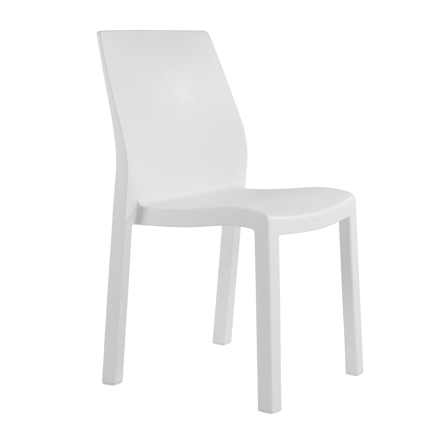 WRGHOME Palma Modern Outdoor/Indoor Plastic Resin Stacking Patio Dining Chairs  (Set of 2) - WHITE