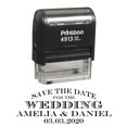 thumbnail image 1 of Printtoo Personalized Black Self Inking Wedding Save The Date Stamp Custom Rubber Stamper-58 x 22 mm, 1 of 6