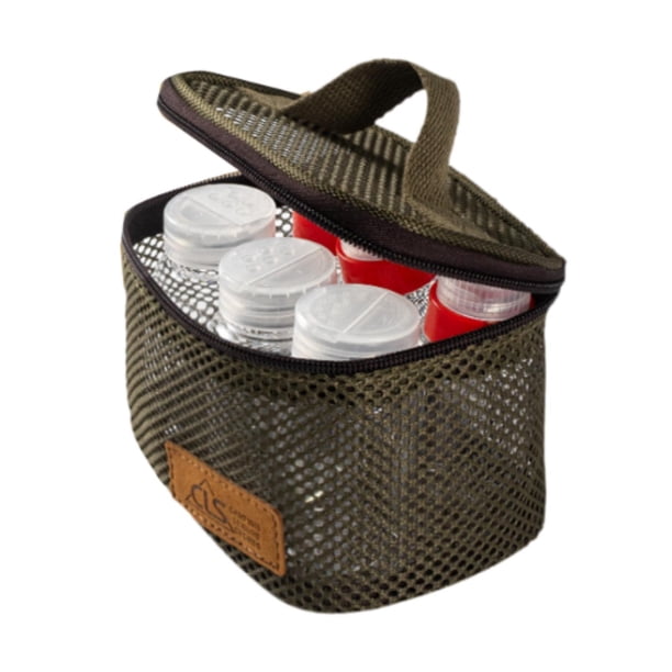 6 botellas para condimentos de camping, contenedores para especias, contenedor para almacenar condimentos. Verde