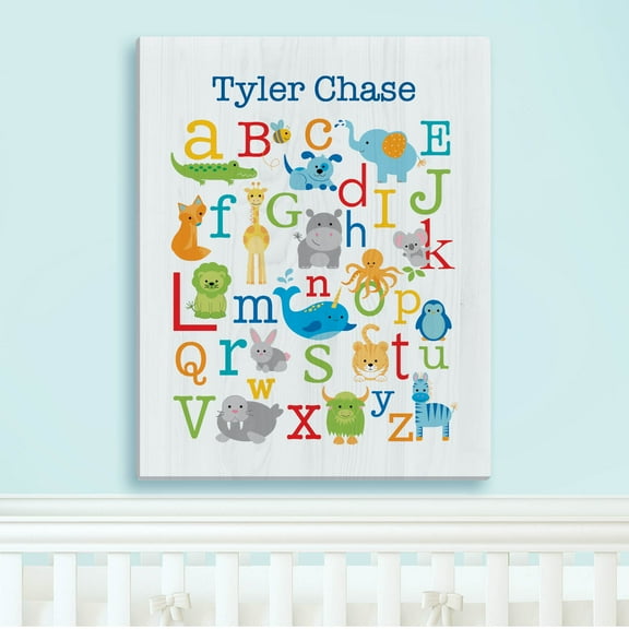 Personalized Alphabet Animals Primary Canvas Print