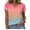 Pink, variant on Womens Tshirt Short Sleeve Summer Tops V Neck Casual Basic Tee Shirts Short Sleeve Blouses For Women Orange S
