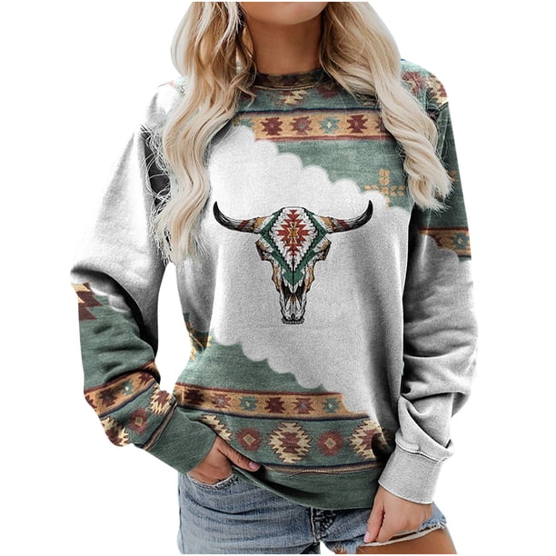 Camiseta de manga larga con cuello redondo para mujer a la moda, blusa holgada con estampado de otoño, sudadera Fridja FKASFK1741