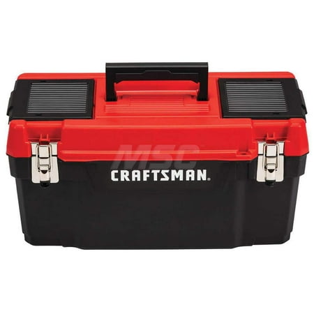 Craftsman Tool Box  Plastic  Black/Red  20 in W x 10 in D x 10 in H