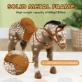 thumbnail image 5 of Qaba Ride on Horse, Riding Horse with Neighing Sound, Saddle, Stirrups, Ride on Animal for Kids Boys Girls 3-8 Years Old, Brown, 5 of 8