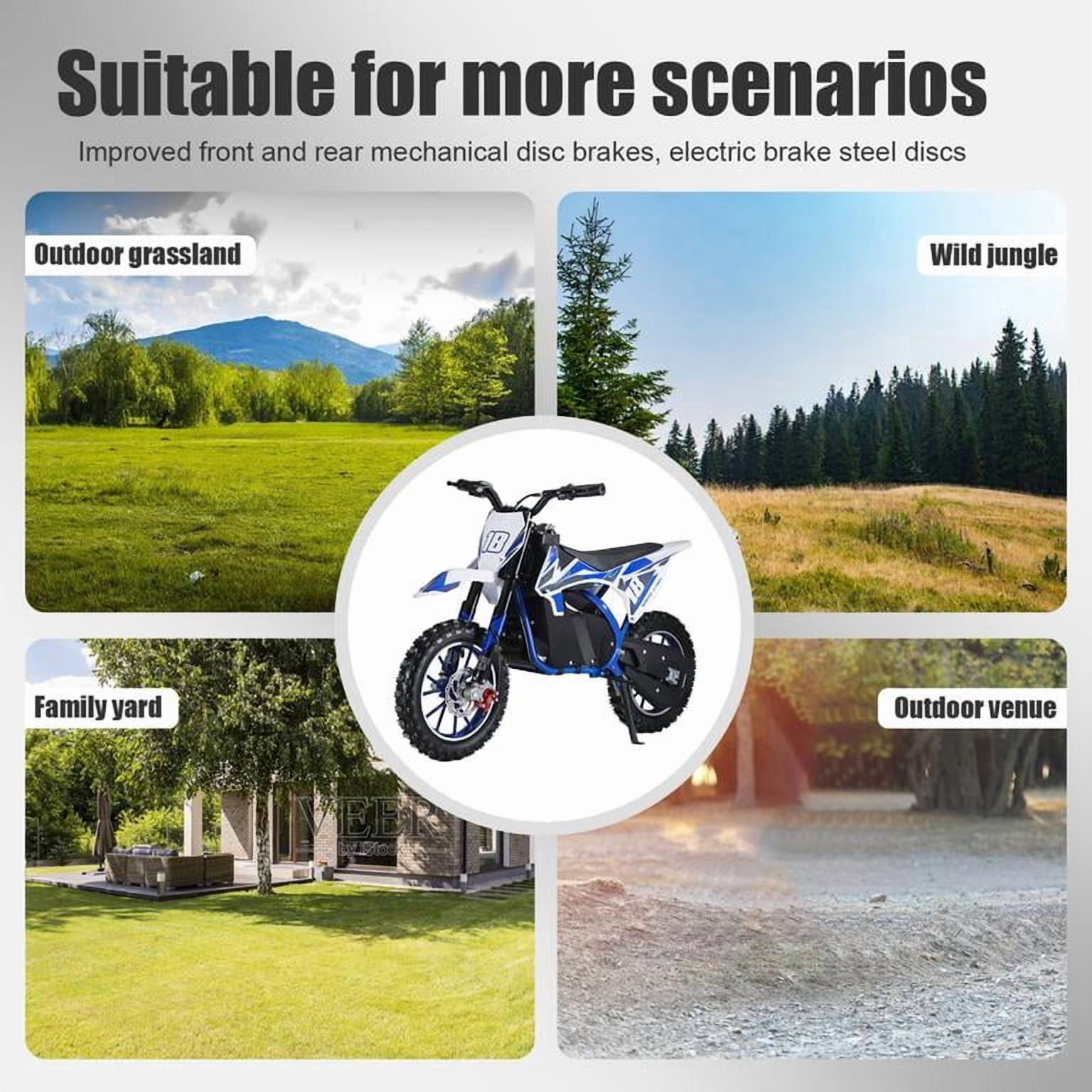 Mohsoe 350W 36V Mini Motocross Bike for Children, 10 Inch All-Terrain Tires, 3 Speed Gearbox, 25KM/H Max Speed, Overheat Protection Circuit, Fits 1.2-1.4m Height, 47 x 28 Inch