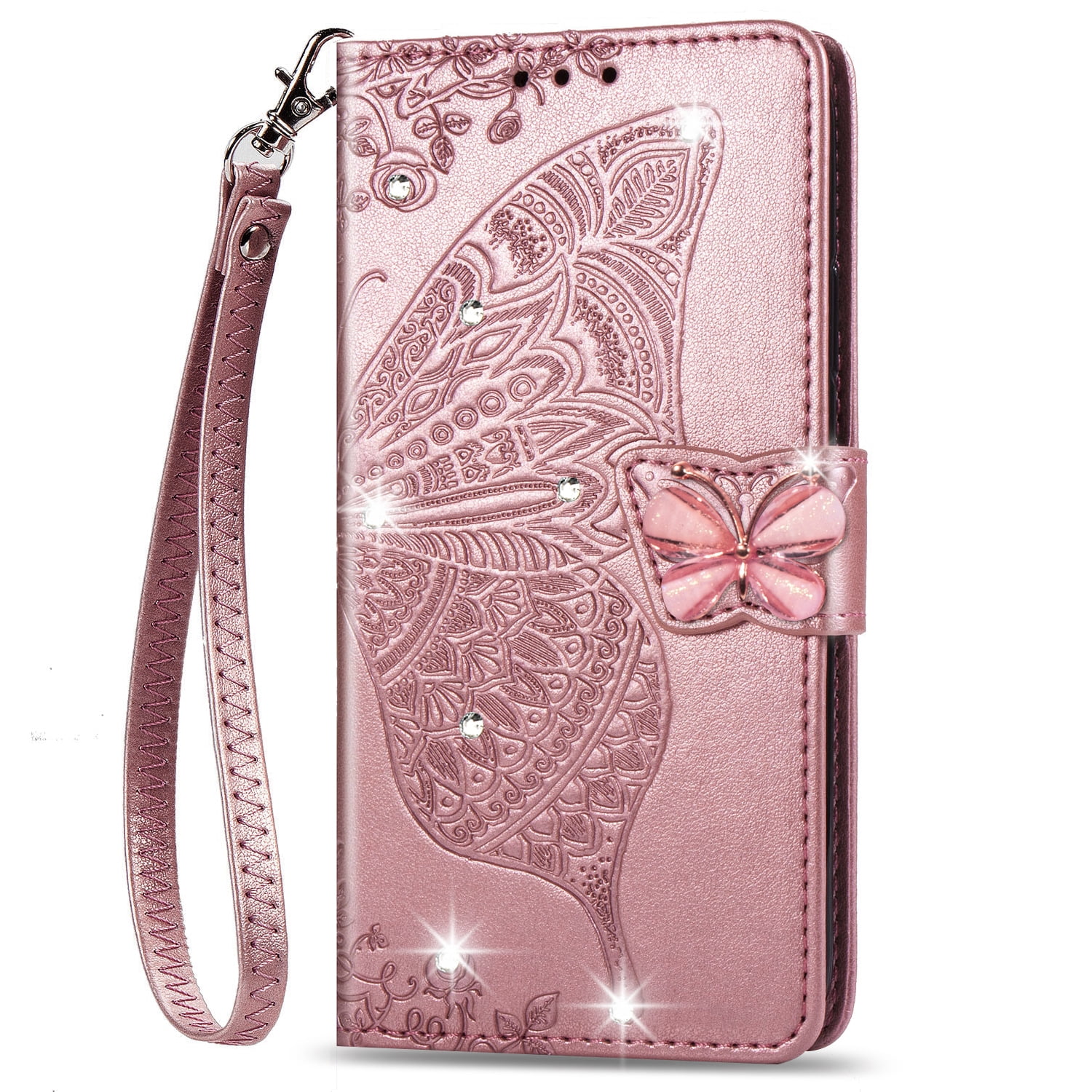 Allytech Galaxy Note 20 Case with Shiny Rhinestone, Shockproof PU