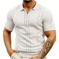 thumbnail image 1 of Chemises pour Hommes Mode Homme Tricot Décontracté Couleur Unie Manches Courtes Col Rabattu Blouse Chemise, 1 of 8