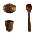 thumbnail image 2 of Goodw7 Large Wooden Salad Bowl, Premium Hardwood Mixing Bowls with Lids Spoons Cups Set, Versatile Serving Bowl for Fruit Salad Berries Daily Kitchen Use, 2 of 6