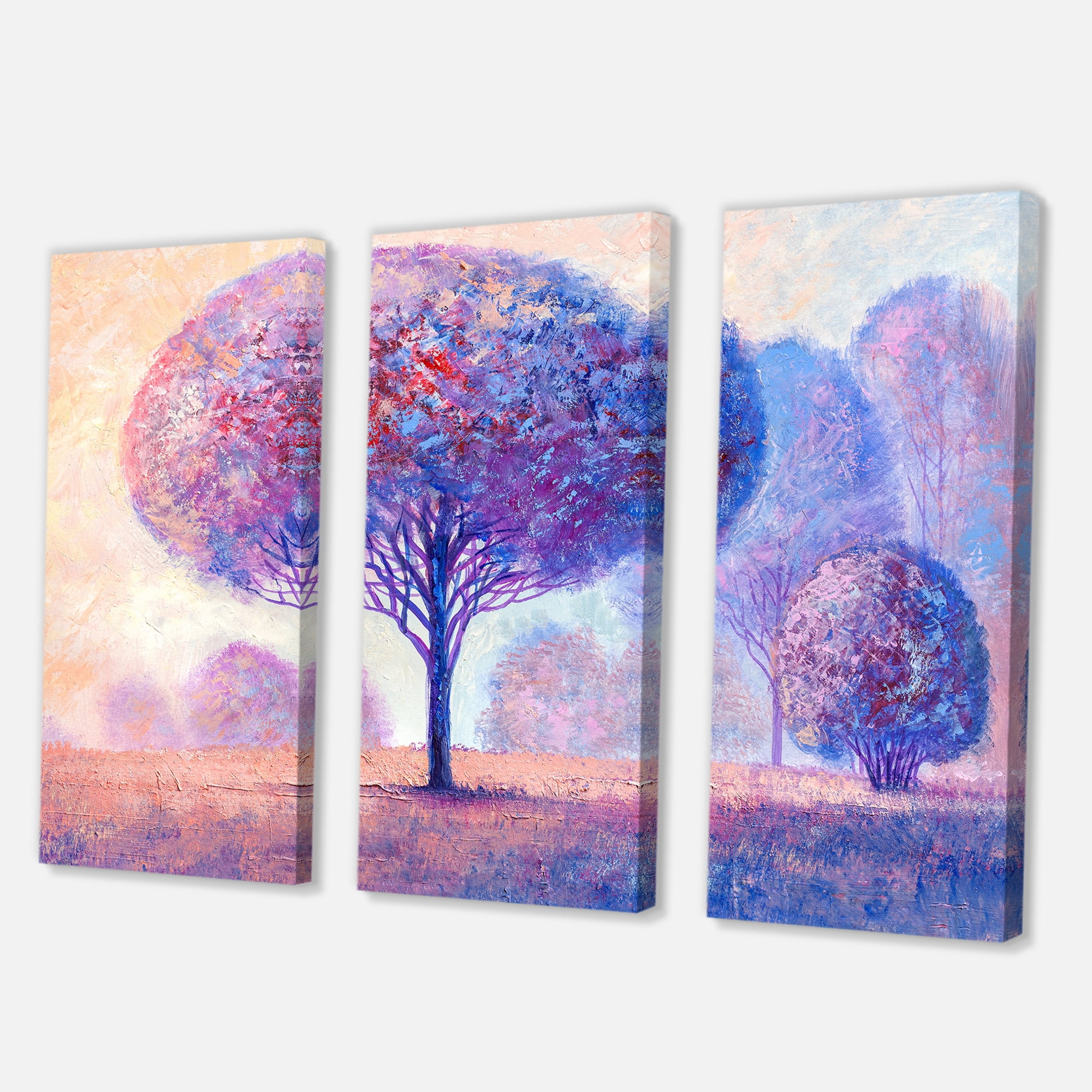Designart ' Colourful Trees Abtract Impression II ' Traditional Canvas Wall Art Print
