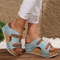 thumbnail image 2 of IUJSOY Womens Sandals Cork Footbed Slippers Open Toe Platform Wedge Sandals Casual Slip on Shoes, 2 of 9