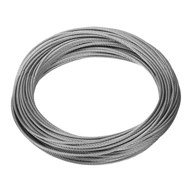 3/32" (2.5mm) 50ft (16m) 304 Stainless Steel Cable Wire Rope 7 x 19 Strands Aircraft Wire for Outdoors Decking