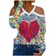 thumbnail image 2 of ICHUANYI Clearance Fashion Women Blouse Long Sleeve V Neck Hedging T-Shirts Heart Printing Casual Loose Tops(Multicolor, XXL) ICHUANYI WER2023081501121, 2 of 5