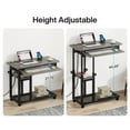 thumbnail image 4 of Tribesigns Small Portable Desk with Power Outlet, Height Adjustable Sofa Couch Bedside Laptop Table Brown, 4 of 7