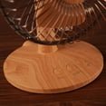 thumbnail image 4 of Ventilador de sobremesa de madera retro, 2 velocidades, cabezal oscilante de 75°, USB, funciona con pilas, para enfriar el hogar, la oficina, 4 of 8