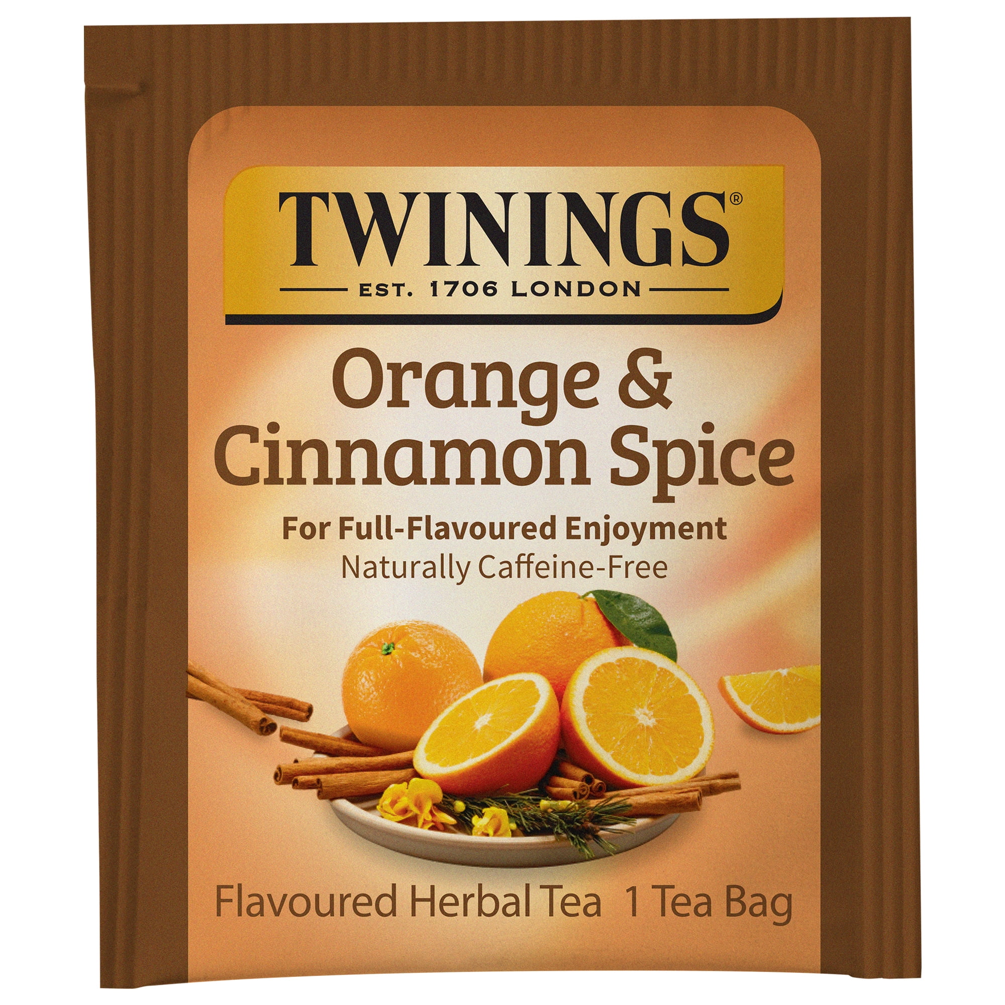 (3 pack) Twinings Orange, Cinnamon & Spice Herbal Tea Bags, Caffeine Free, 20 Count Box