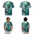 thumbnail image 2 of Xixirimido Green Marble Hawaii Couple Matching Outfit Men's Hawaiian Shirt and Women's Summer Sleeveless Dress Soft Midi Beach Dresses Matchable Couple Outfits, 4XL, 2 of 7