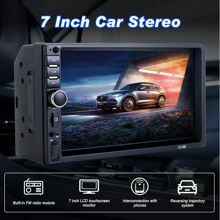 7 Double 2 Din Car Stereo Radio HD Touch Screen Car Multimedia Player  Digital Display MP5 Autoradio Bluetooth FM AUX USB SD Function, Backup  Camera Included 