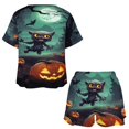 thumbnail image 3 of Halloween Scary Night Full Moon 2 Pack Women’s Pajama Set Print Sleepwear And Shorts Y2k Loungewear Sets S-5XL, 3 of 7