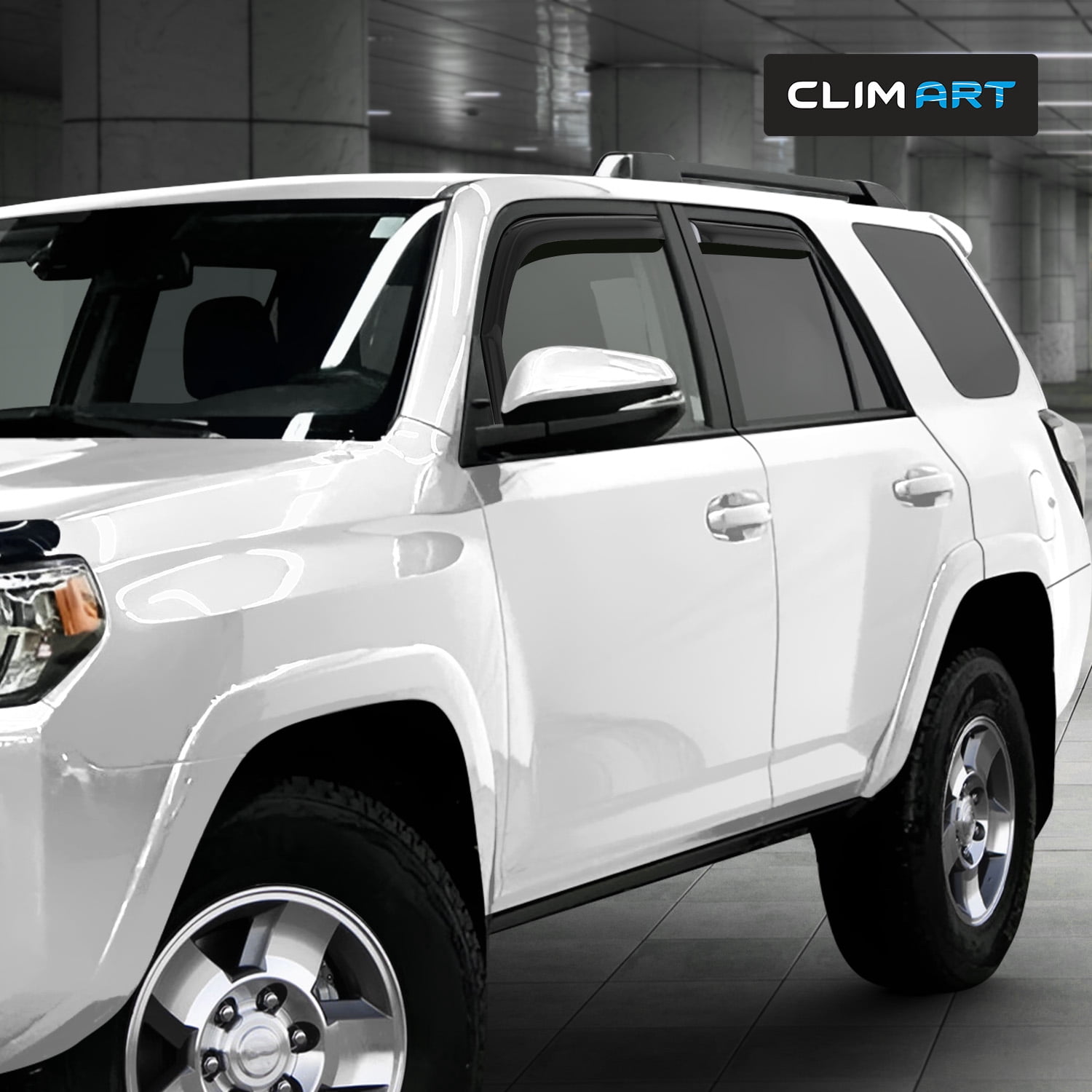 CLIM ART in-Channel Incredibly Durable Rain Guards for Toyota 4Runner 2010-2024, Original Window Deflectors, Vent Deflector, Vent Window Visors, Dark Smoke Truck Accessories, 4 pcs- 610080LP