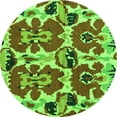 thumbnail image 1 of Ahgly Company Indoor Round Abstract Green Modern Area Rugs, 3' Round, 1 of 4
