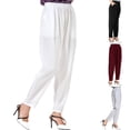 thumbnail image 2 of ShiShine Womens Summer Elastic Waist Comfy Stretch Pull On Pants Straight Leg Solid Color Trousers with Pockets, 2 of 6