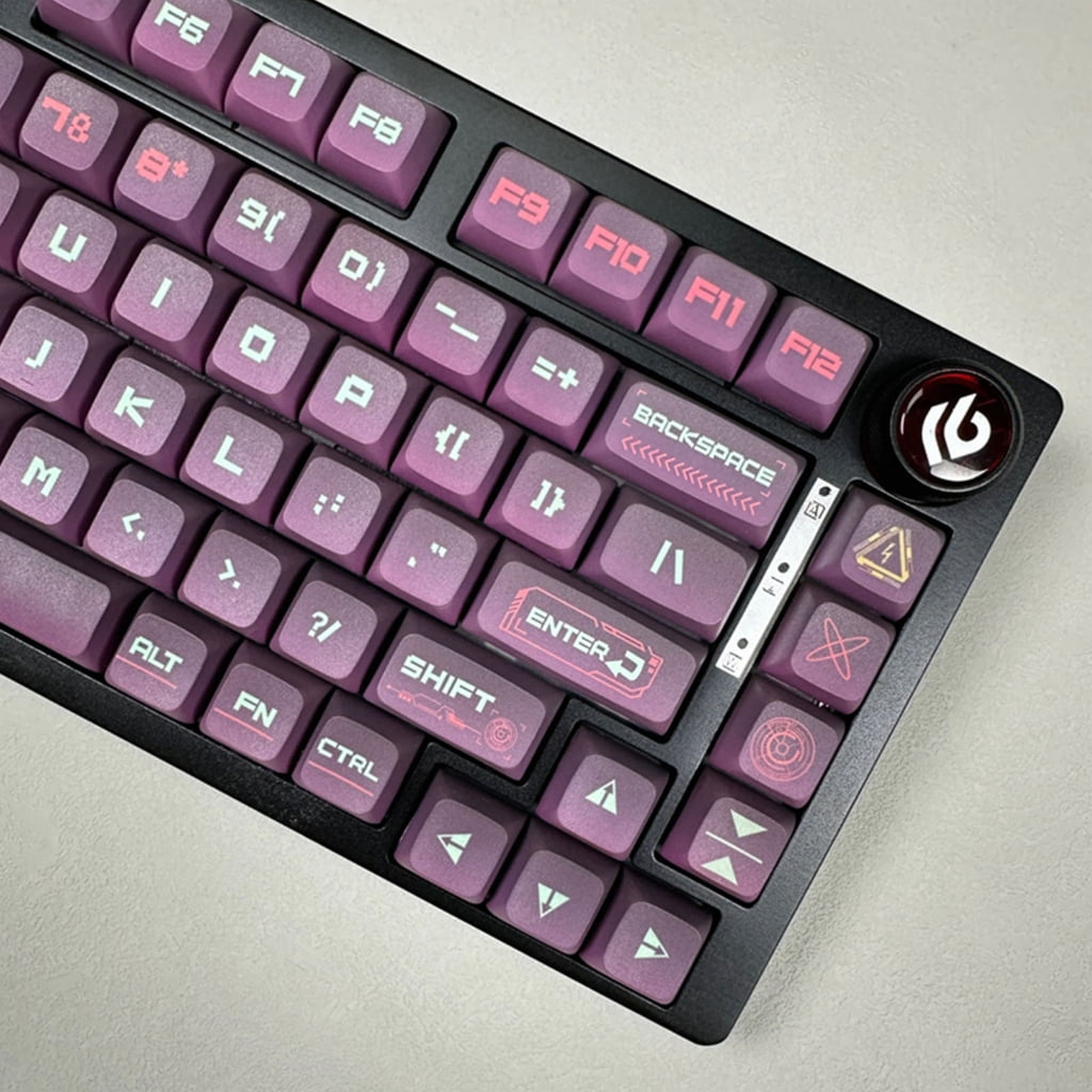 128PCS Keycap Cyber Type Gradually Change Keycaps Set Suitable for Mechanical Keyboards Decoration