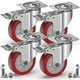 thumbnail image 1 of Ruedas giratorias para muebles con freno + tornillos - 100 mm hasta 600 KG - Rueda de piso que no deja marcas para cargas pesadas - Rueda de goma para carro - Plata Kuyhfg Bienvenido a Kuyhfg, 1 of 5