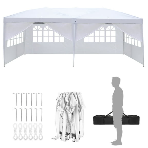 UBesGoo 10'x 20' Outdoor Ez Pop Up Party Tent Wedding Gazebo Canopy 6 Walls