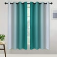 thumbnail image 2 of Yipa 1-Piece Grommet Thermal Insulated Blackout Window Curtain Gradient Color Room Darkening Curtain Eyelet Ring Top Window Drape For Living Room,Bedroom Dark Blue W:54"x L:72", 2 of 5