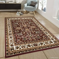 Allstar Burgundy Woven High Quality Rug. Traditional. Persian. Flower. Western. Design Area Rug (5' 2" x 7' 1")