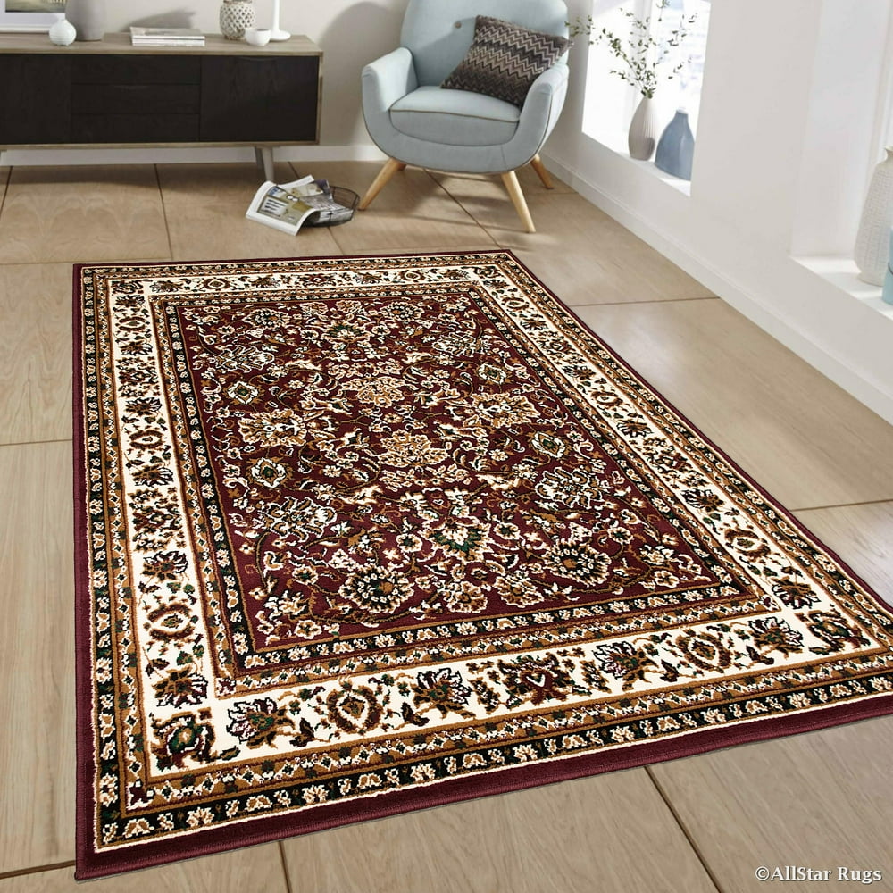 Allstar Burgundy Woven High Quality Rug. Traditional. Persian. Flower