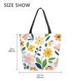 thumbnail image 5 of FORMRS Womens Canvas Tote Bag with Zipper Inner Pocket Shoulder Handbag, Retro Yellow Floral, 5 of 7