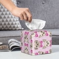 thumbnail image 6 of Gukieu Cute puppy Print Leather Tissue Box, PVC Waterproof Velcro Opening and Closing Square Tissue Box Holder, Suitable for Home and Office Decoration, 6 of 7