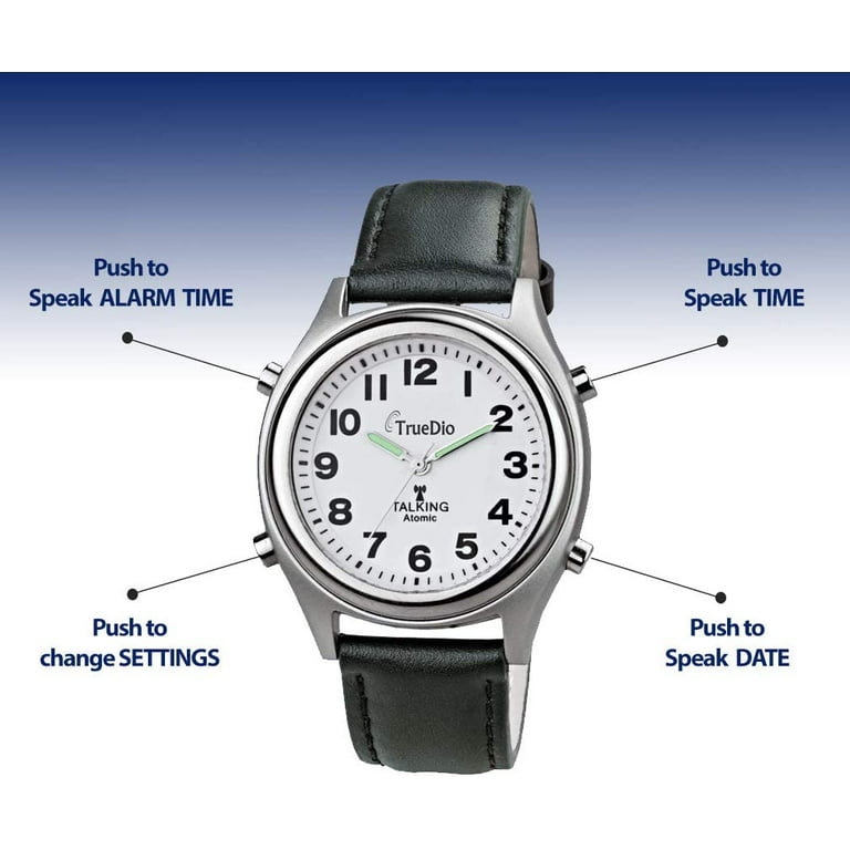 Five Senses Atomic Top Button English Talking Watch for Seniors Blind Men  Women - Talking Loud Sound Talking Clock Gift for Visually Impaired - for  UK