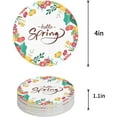 thumbnail image 1 of FMSHPON Hello Spring Colorful Flowers Set of 8 Round Coaster for Drinks, Absorbent Ceramic Stone Coasters Cup Mat with Cork Base for Home Kitchen Room Coffee Table Bar Decor, 1 of 6