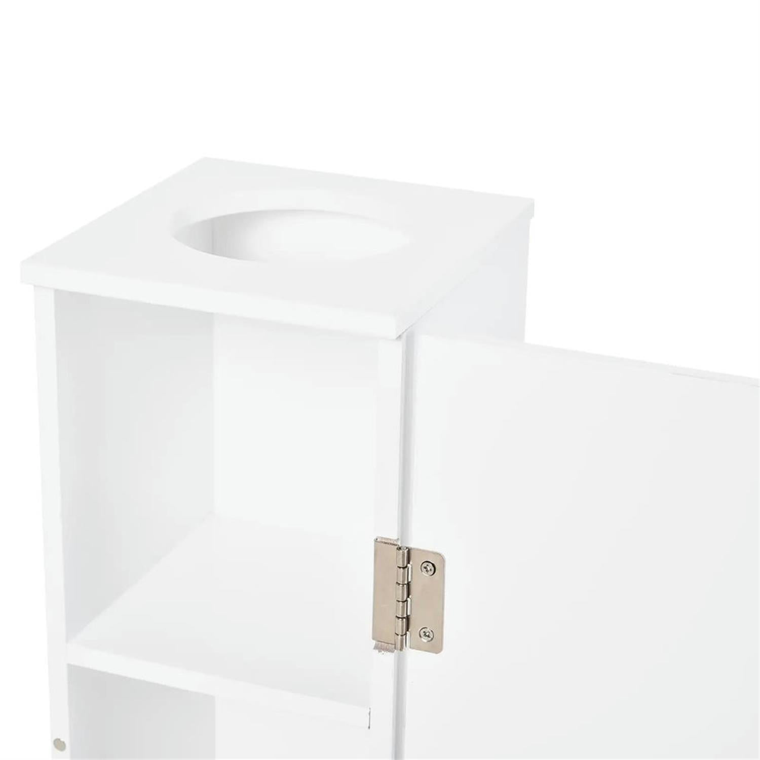 Demi Bonn Bathroom Floor Storage Cabinet, Bathroom Storage Unit, Freestanding Cabinet with Doors and Shelves for Paper Shampoo, White