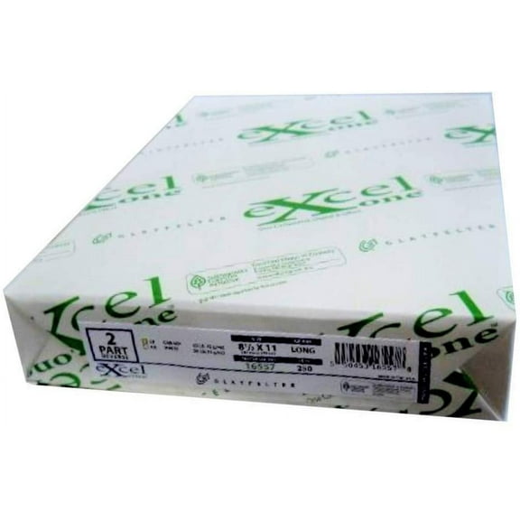 Excel One Carbonless 2-Part Reverse Paper Canary Yellow/Bright White, 8.5" x 11" 16557 - One 1 Ream 250 Sets