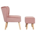 thumbnail image 5 of Costway Silla sin Brazos con Otomana, Silla de Terciopelo Respetuosa con la Piel, Silla de Ocio con Reposapiés, Silla Individual con Otomana, Silla con Otomana de Diseño Moderno para Sala de Estar., 5 of 5