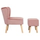 thumbnail image 5 of Costway Silla sin Brazos con Otomana, Silla de Terciopelo Respetuosa con la Piel, Silla de Ocio con Reposapiés, Silla Individual con Otomana, Silla con Otomana de Diseño Moderno para Sala de Estar., 5 of 5