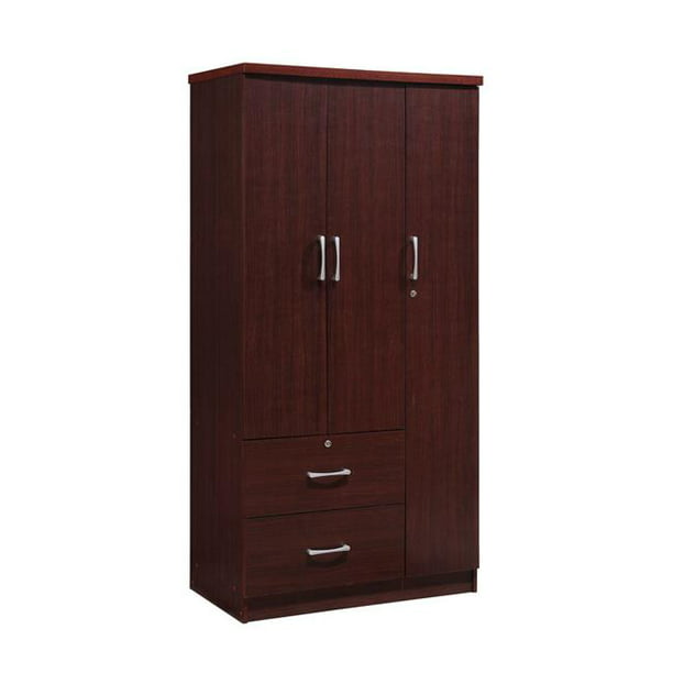 Hodedah 3 Door 36 In Wide Armoire With, Armoire With Drawers And Shelves