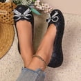 thumbnail image 4 of Ballet Flats for Women Lace Cutout Bow Slip-On Shoes Closed Toe Causal Breathable Flat Shoes, 36, 4 of 8
