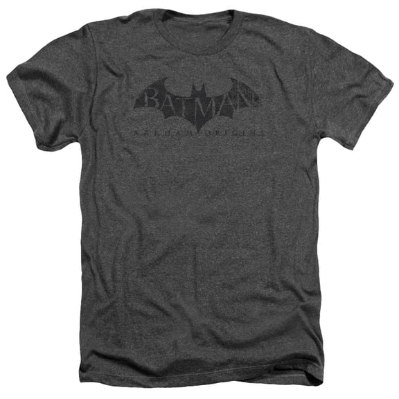 Batman Men's  Crackle Logo Heather T-shirt Charcoal