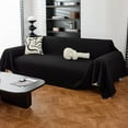 thumbnail image 1 of Nvzi Couch Cover Waffle Sofa Covers Sofa Towel Cover for Living Room Sofa Easy Fit Washable Furniture Sofa Protector 70.87*35.43inch (Black), 1 of 4