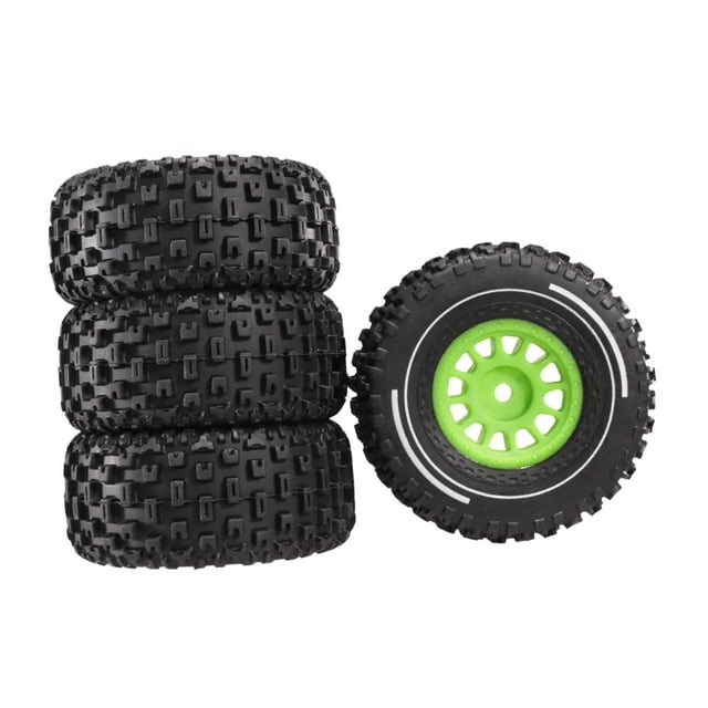 MERIGLARE RC Car Tire 4x Easy to Use Practical Replace Parts Convenient Toy Car Wheels green