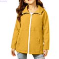 thumbnail image 2 of Kureaily Girls Solid Rain Jacket For Kids Outdoor Outerwear All Weather Coat Easy On/Off De ,kids waterproof zip up jacketSize 11-12 Years ,Yellow, 2 of 6