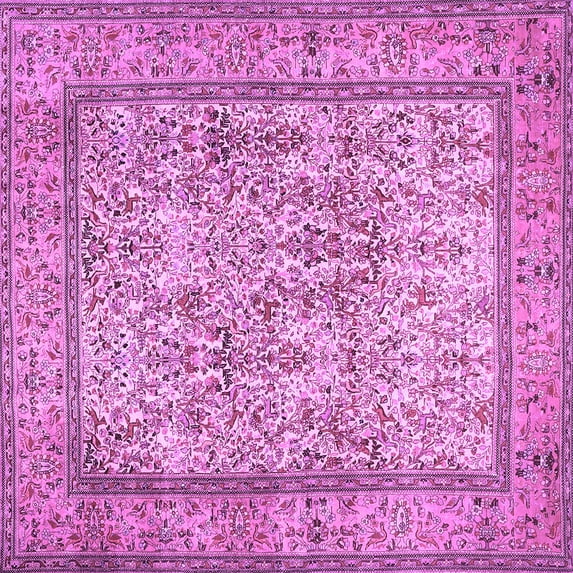 Ahgly Company Indoor Square Persian Purple Traditional Area Rugs, 5' Square