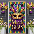 thumbnail image 6 of Colorful Mardi Gras Banner Purple Green Gold Carnival Display Curly Vines Star Decor Festival Backdrop for Mardi Gras Celebration Carnival Party Festival Decor, 6 of 9