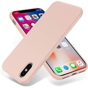 iPhone Xs Case/iPhone X Case,Ultra Slim Fit iPhone Case Liquid Silicone Gel Cover with Full Body Protection Anti-Scratch Shockproof Case Compatible with iPhone X/XS,Pink