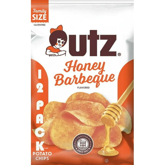 Honey Barbeque Utz: Potato Chips Snack Bags – 1.5 oz Each [Pack of 12] – SUPERDEALS Value Bundle with Mystery Gift